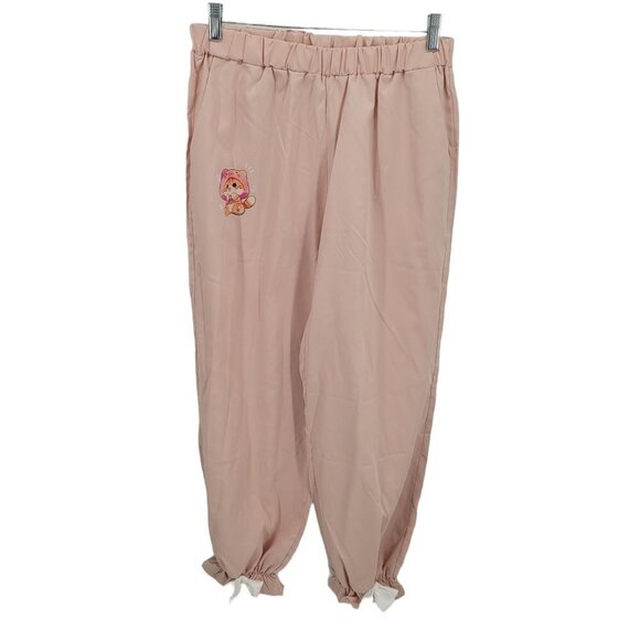 Romwe womens large cat print elastic waist polyester bow hem details casual - Picture 1 of 10